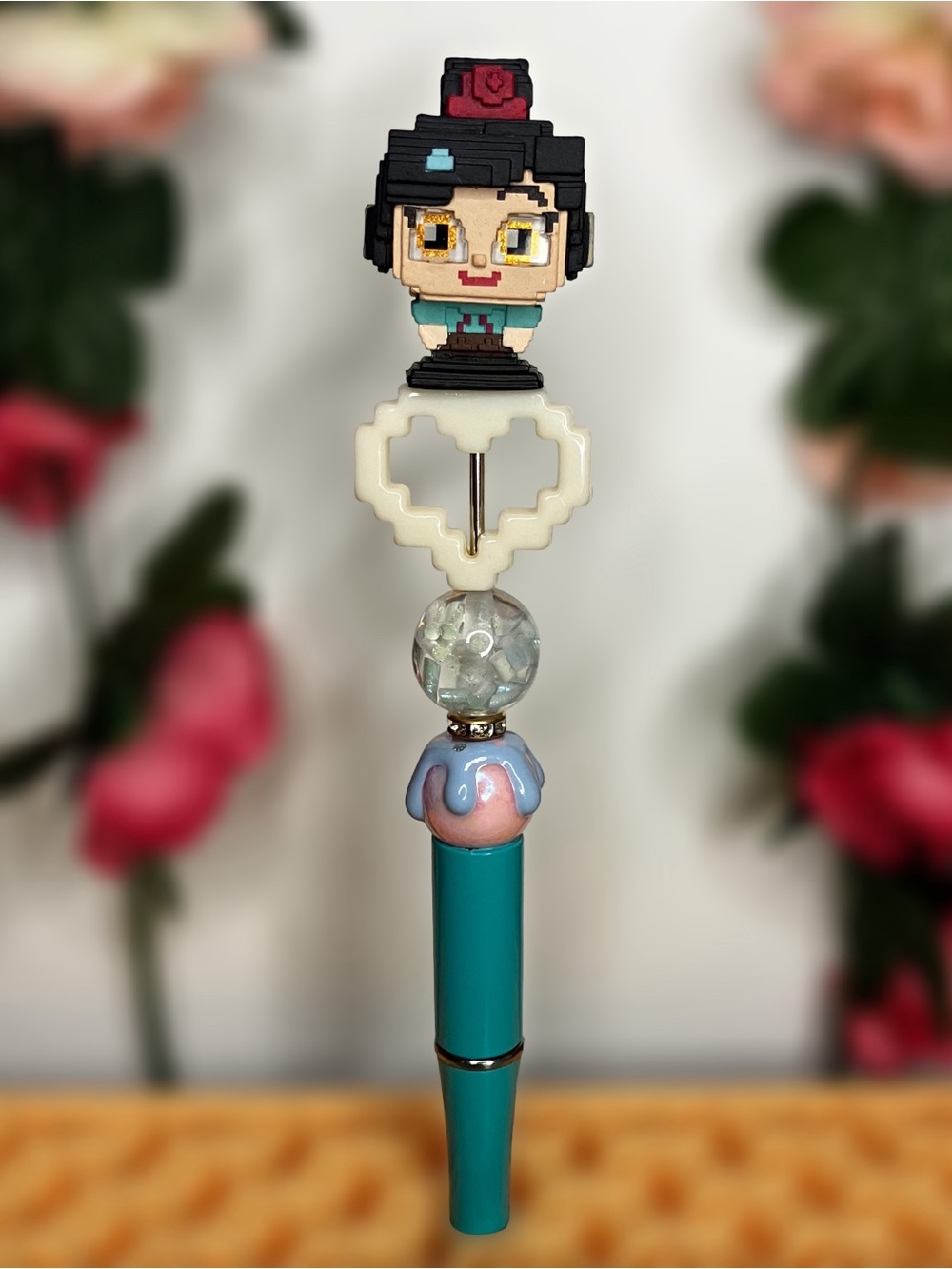 Wreck It Ralph Vanellope Doorable Handmade Beaded Pen